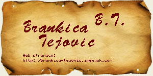 Brankica Tejović vizit kartica